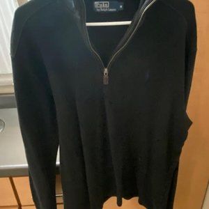 Polo Ralph Lauren Sweater Adult M Black 1/4 Zip Long Sleeve